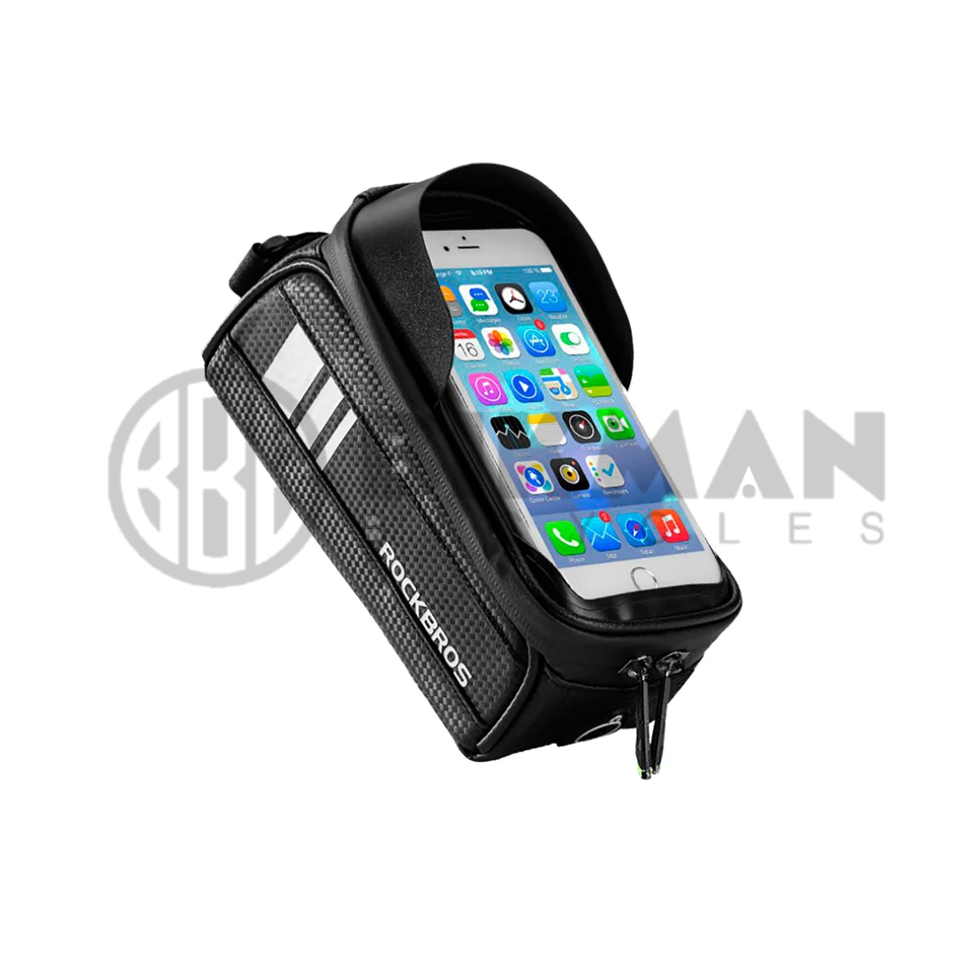 BOLSO PARA BICICLETA 017-2-BK IMPERMEABLE CON PANTALLA TACTIL de 6″ ROCKBROS